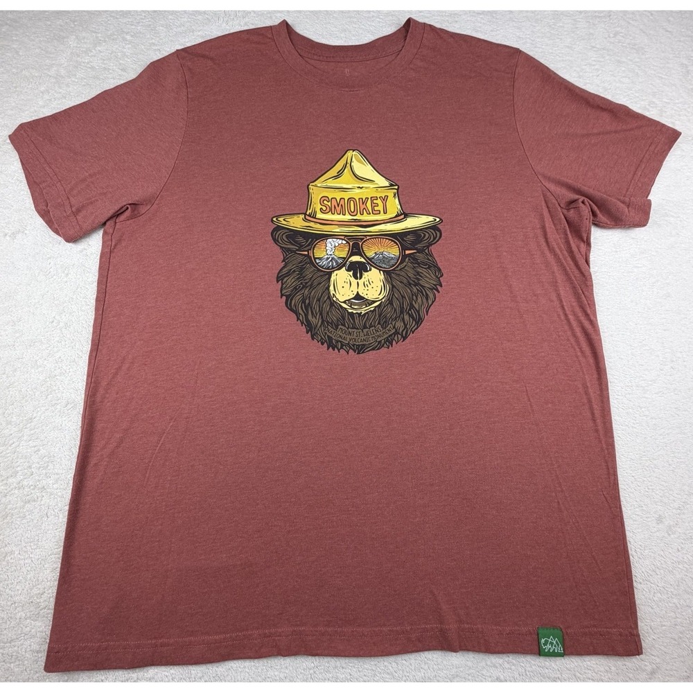 Wild Tribute Mount St. Helens National Volcanic Monument Smokey The Bear T-shirt